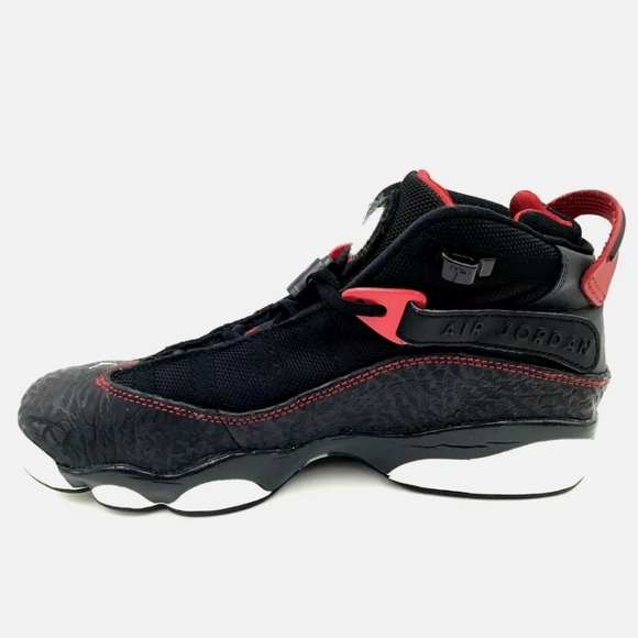 Nike Air Jordan 6 Rings GS Elephant Print Black Red Gray White Youth Sneakers - Picture 9 of 11